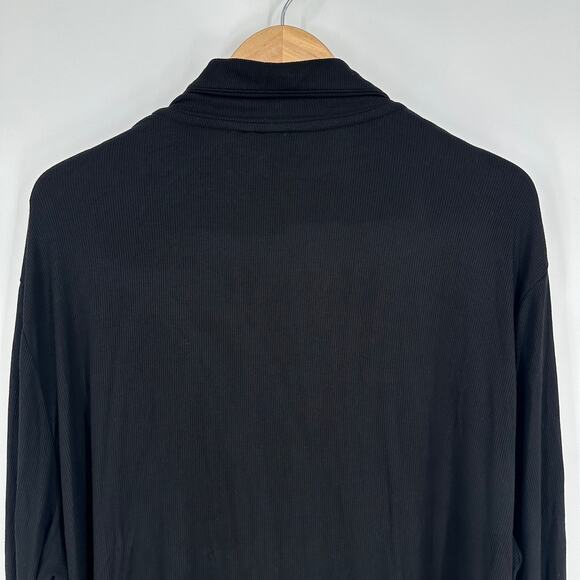 SKIMS Soft Lounge Ribbed Sleep Top Button Down Shirt Modal Jersey in Onyx Black - Picture 9 of 13